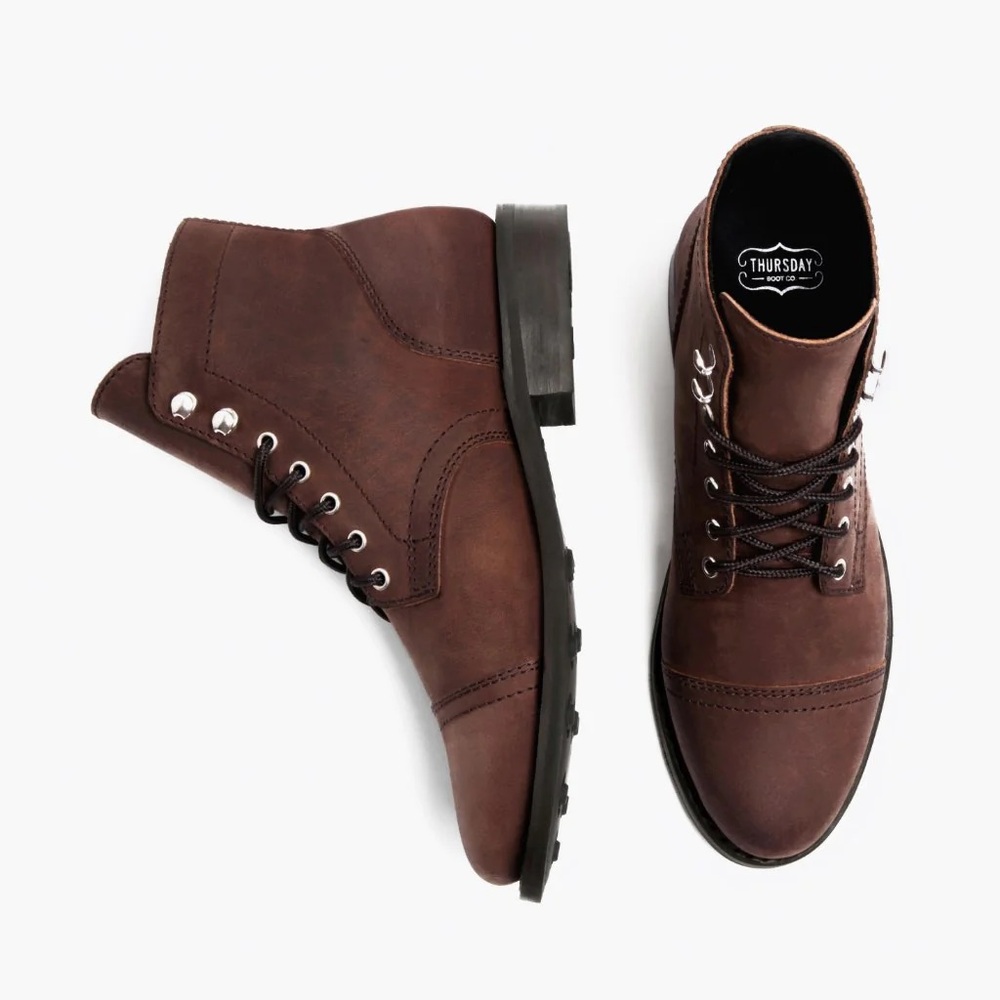 Thursday Boot Co. Captain Brown Leather Ankle Boots, Size 7
